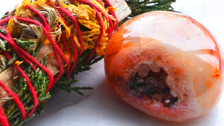 Carnelian and smudge bundle