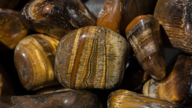 Pile of tiger's eye stones