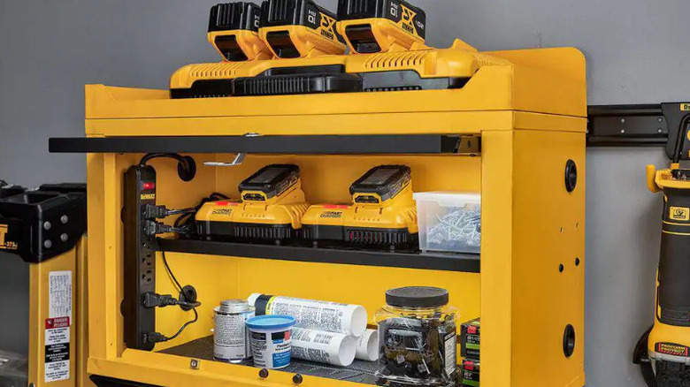 DeWalt Power Tool Wall Cabinet in garage