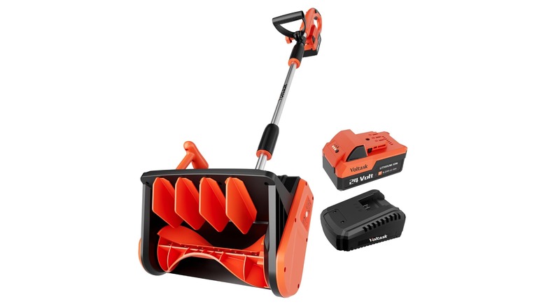 Voltask Cordless Snow Shovel with battery and charger