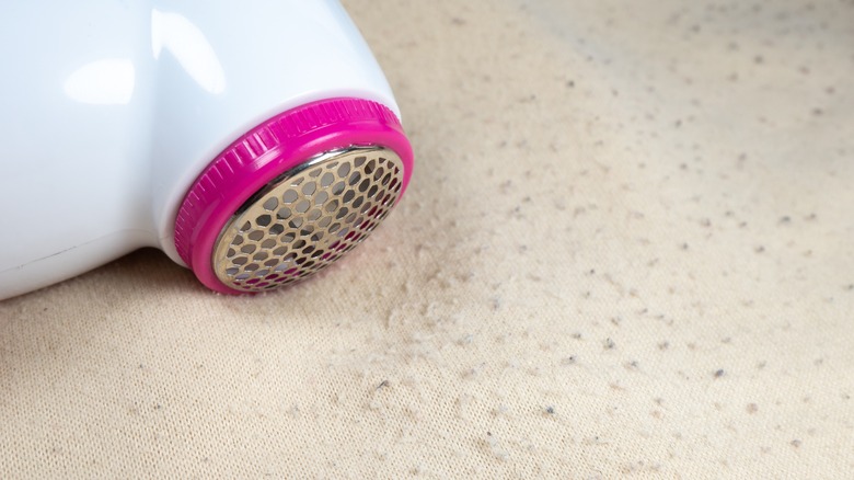 fabric shaver on carpet