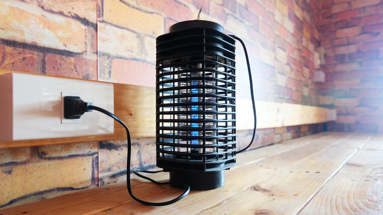 black bug zapper on table