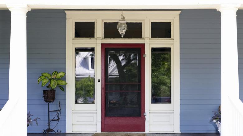 front porch with light off