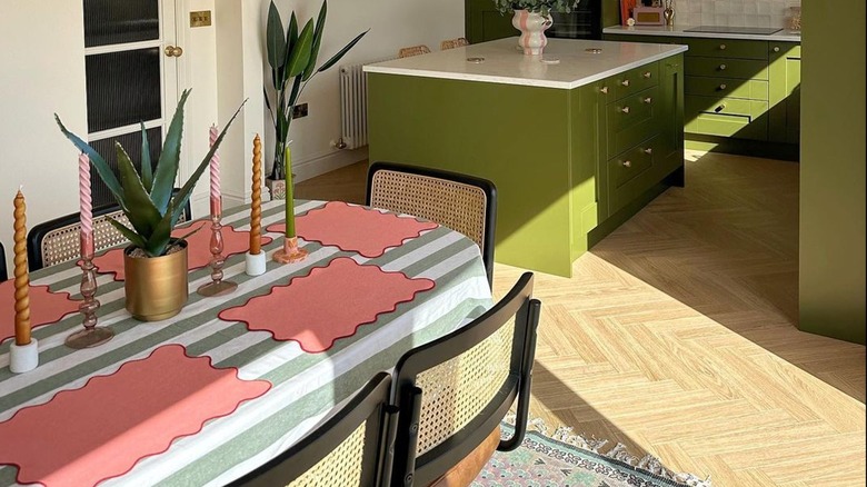 Kitchen with laminate floor