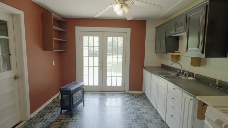 old kitchen with french doors