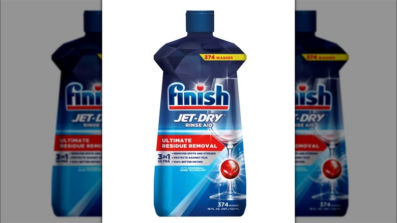 View of Finish Jet-Dry Rinse Aid dishwasher detergent