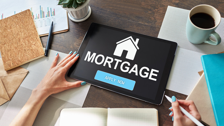 mortgage application on laptop