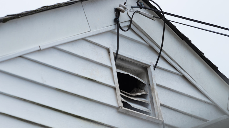 Bent vent on house