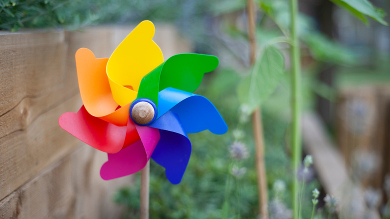 Pinwheel in garden