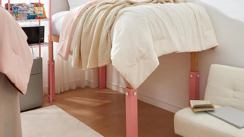 Tall dorm room bed risers