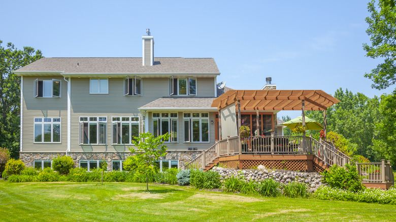 house with a shaded deck