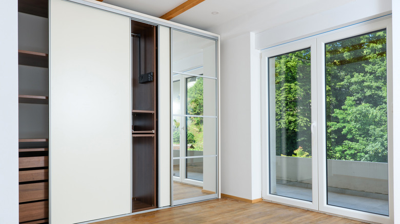 Mirror and opaque closet doors