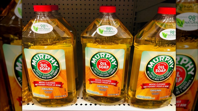 Murphy oil soap bottles in supermarket