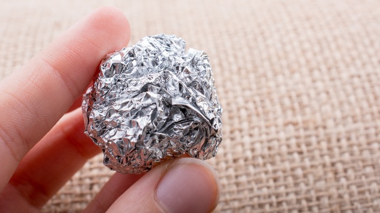 crumpled aluminum foil