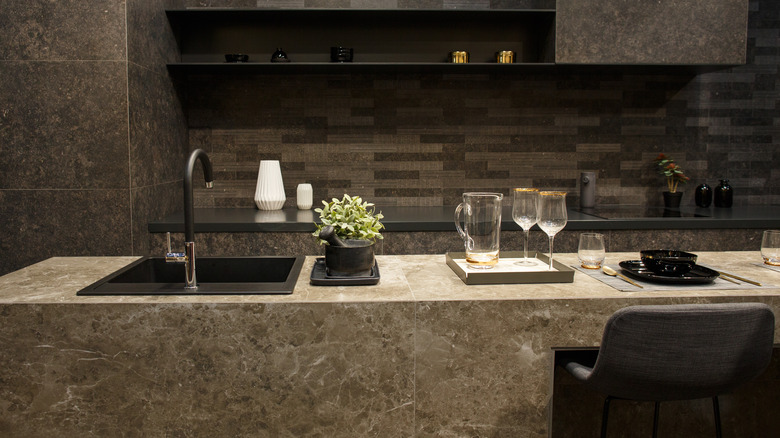 Sink in kitchen island