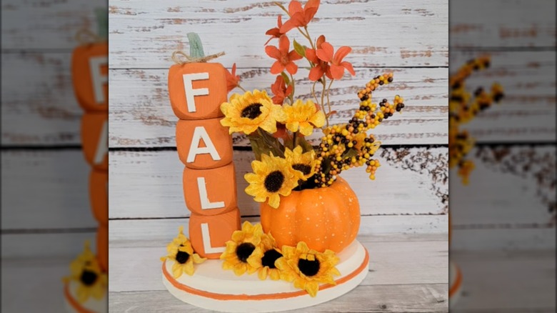 Fall shelf decor