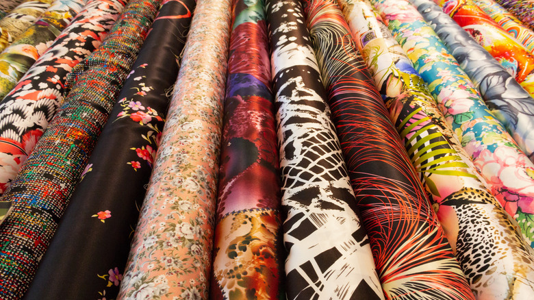 patterned fabric rolls