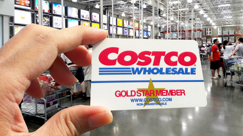 Hand holding Costco card