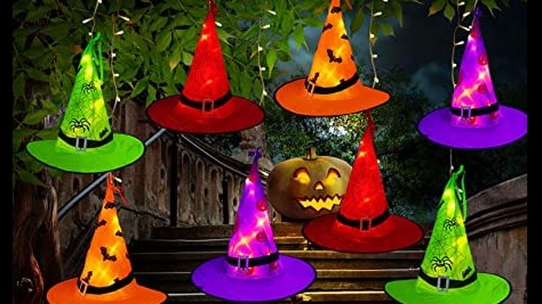 Multi-colored witch hat lights