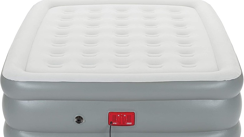 white Coleman air mattress inflated
