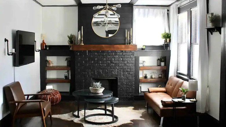 dark rustic living room