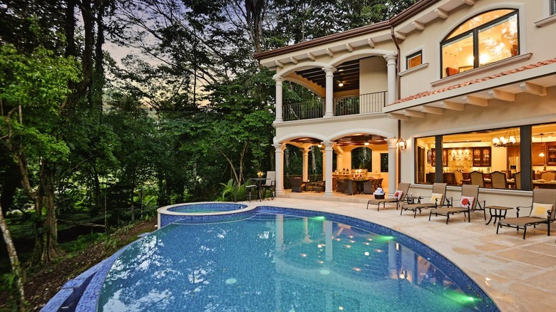 two story villa with pool