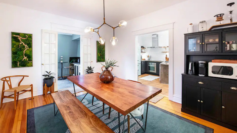 eclectic industrial dining room