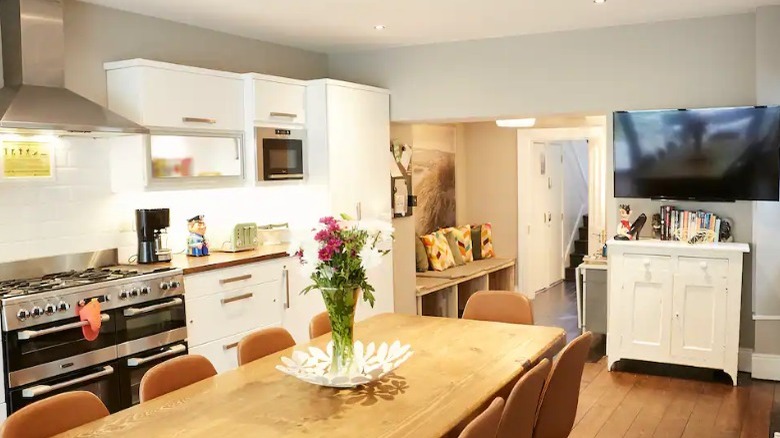 spacious kitchen with large stove