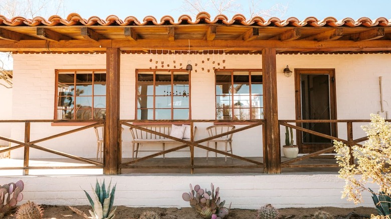 Outside patio of the Joshua Tree House