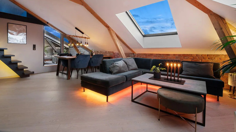 A modern loft living room