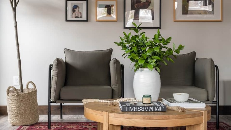 white vase in living room 