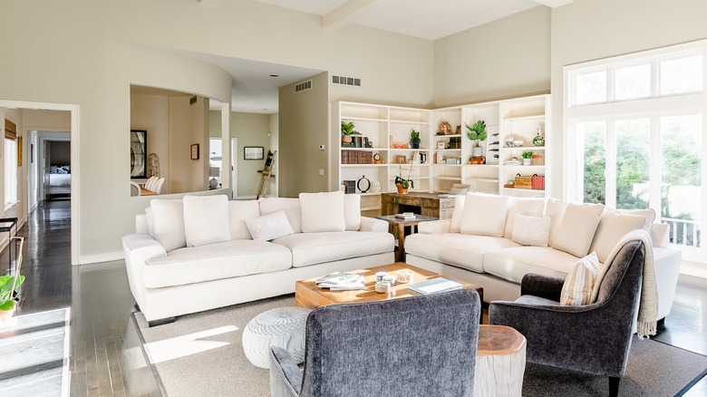 bright living room seating area