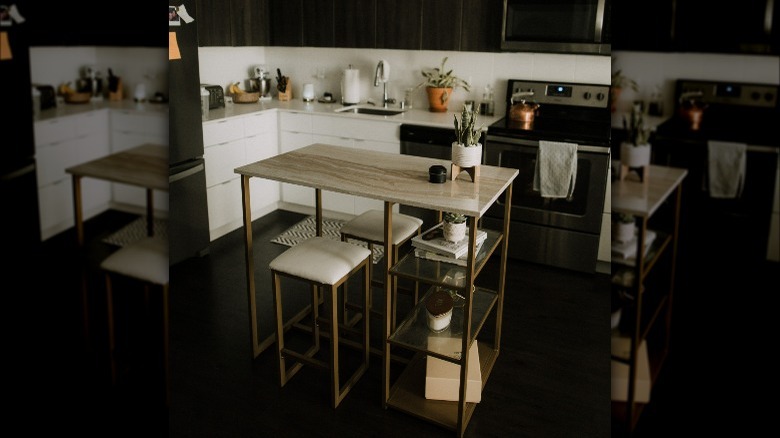 Bar height table in kitchen