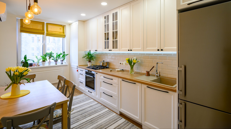 Small kitchen with dining table