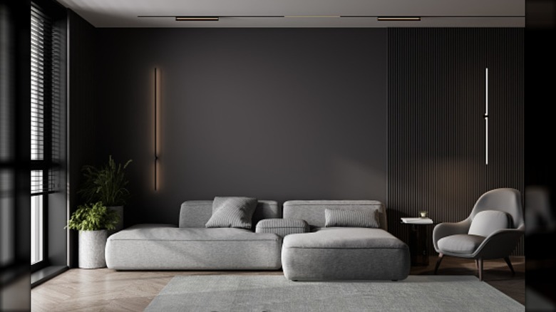 dark gray living room