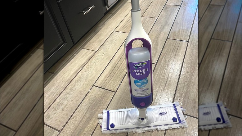 Swiffer Power Mop on kitchen floor