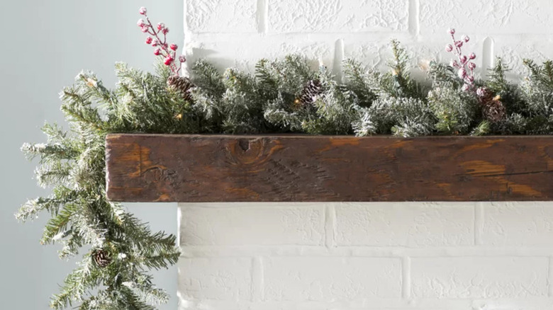 frosted garland with tall berries