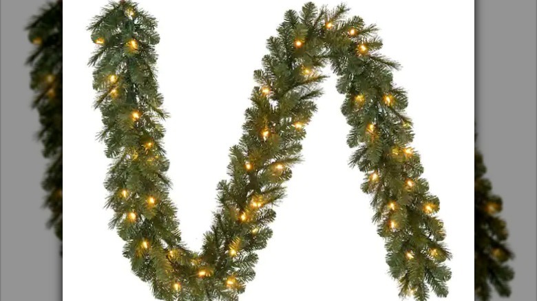 green garland with warm lights