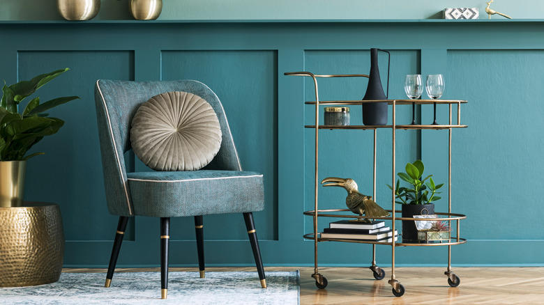 bar cart in living room