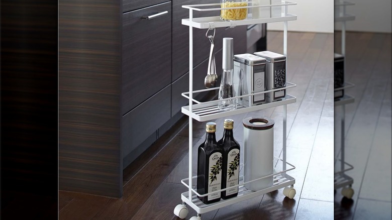 pottery barn rolling kitchen cart