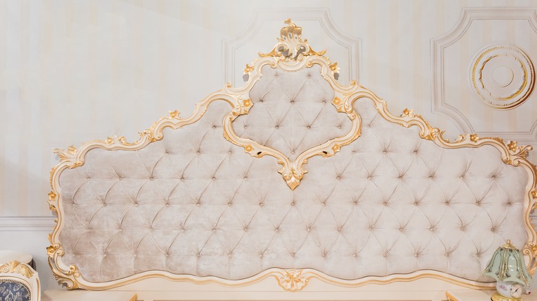 gold-plated headboard