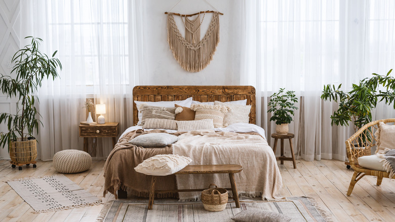 Neutral boho bedroom