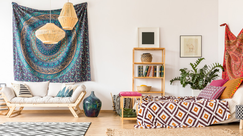 Diverse boho bedroom colors