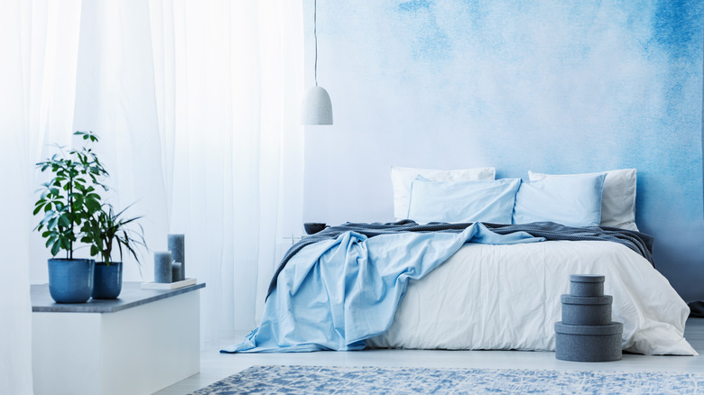 Blue-themed bedroom