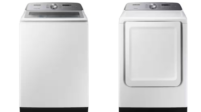 Samsung washer and dryer against a white background