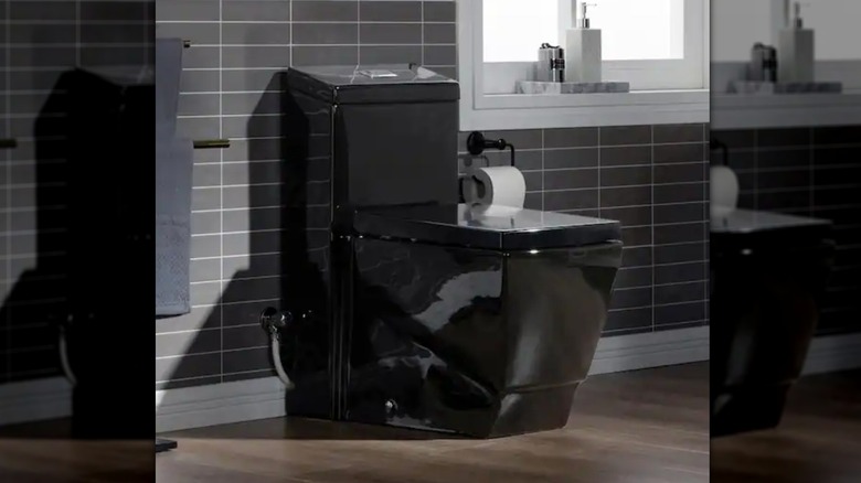modern black toilet