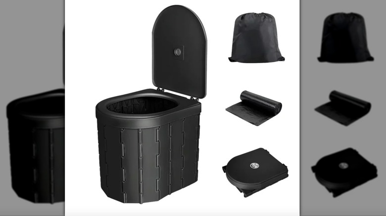 black portable toilet