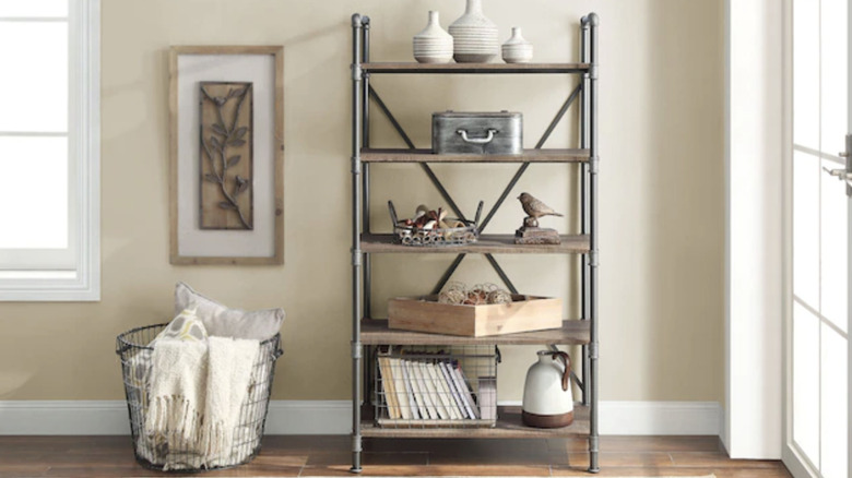 metal bookcase