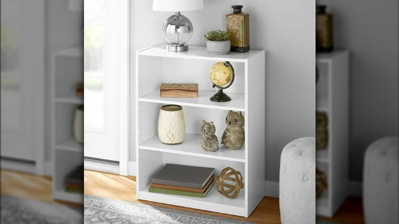 white three-tier bookcase