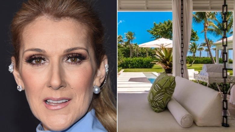 Celine Dion white beach house